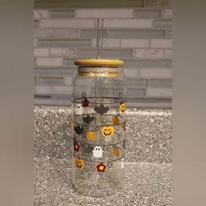 Fall glass bamboo cup